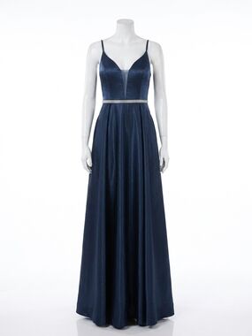 NEW CLARISSE v-neck sleeveless maxi dress in navy